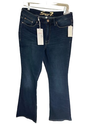 Seven7 Ladies Slimming Silhouette Premium Soft Stretch Denim Slim Flare Jean