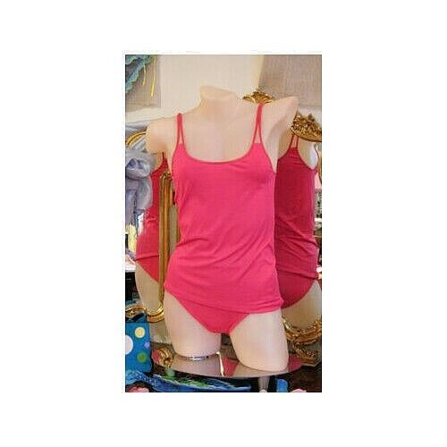 Mey Emotion rosa Hibiskus nahtlos Spaghettiträger Camisole/Weste - Bild 1 von 6