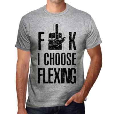 ULTRABASIC Herren T-Shirt F**k Je Choisis La Flexion F**k I Choose Flexing