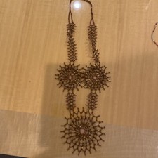 Native American Style Beaded Necklace Medallion   