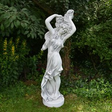 Statua Donna Femminile Hera Statua in Pietra 153 cm 121 kg Cemento Bianco Antigelo