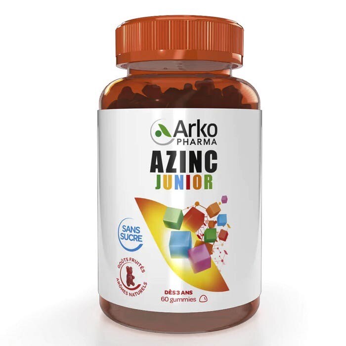 Azinc Junior 60 gummies sans sucre pour la fatigue des enfants dès 3 ans