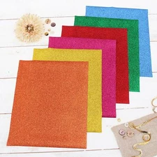 Threadart Rainbow Colors 10" x 12" Glitter Heat Transfer Vinyl Precut Sheets