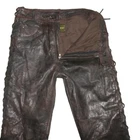 BLACK POINT Lace-Up Leather Jeans / Biker - Trousers IN Brown M Approx. W29/L30