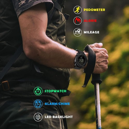 Outdoor Sports Watch for Men: Versatile Tactical Design with Altimeter & Compass - Picture 4 of 11