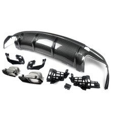 FOR MERCEDES AMG W117 C117 CLA45 CARBON LOOK REAR DIFFUSER QUAD EXHAUST TAILPIPE