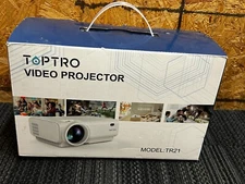 TOPTRO Video P Projector TR21 (No Remote) Home Theater Projector (White) Works!!