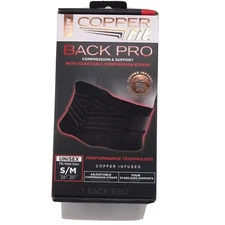 30118 NEW in BOX Copper Fit Unisex Back Support  S/M Fits 28-39 Waist
