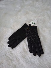 Women's NWT Michael Kors Black Quilted Leather Casual Gloves