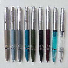 Wing Sung 601 Steel Cap Vacumatic Fountain Pen F Nib 0.5mm Ink Pen Original Box