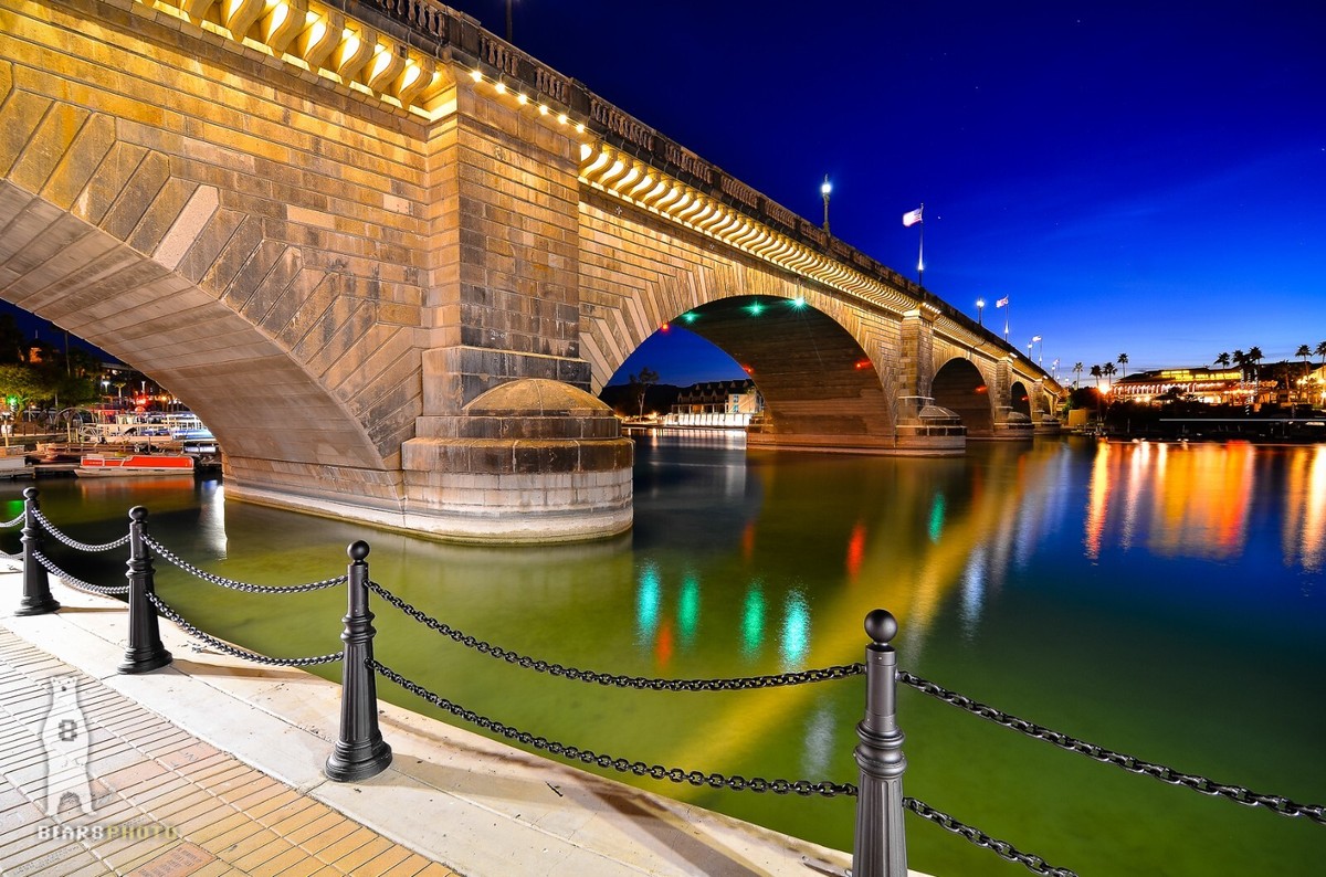 The London Bridge at Night - Lake Havasu City, AZ - Fine Art