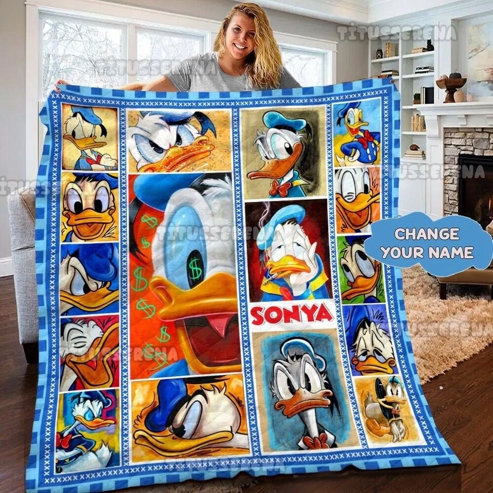 Personalized Disney Donald Duck Blanket, Disney Donald Duck Christmas Blanket