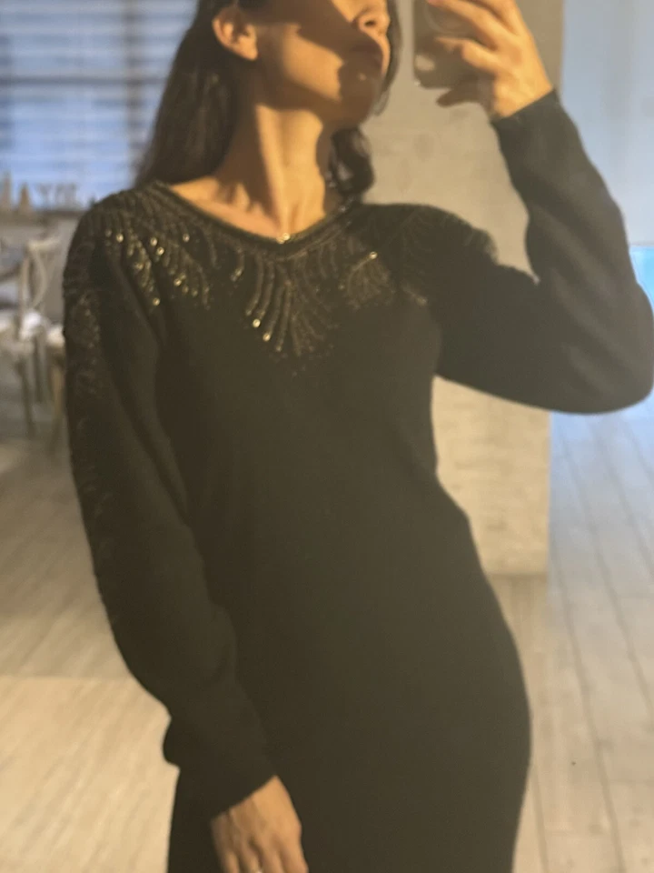 Destinee Vintage Lambswool & Angora Rabbit Hair Midi Dress Size PS - Image 3 of 4