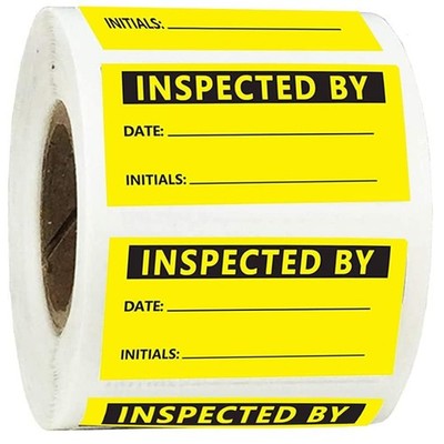 500 Pcs Inspected By Stickers,2X1 Inches Quality Control Inventory Labels for...