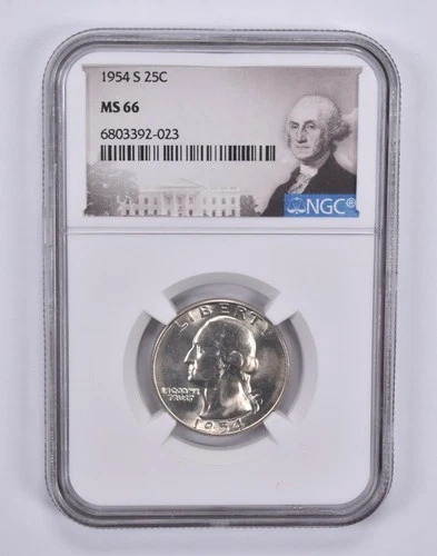 MS66 1954-S Washington Quarter NGC Special Label *0159