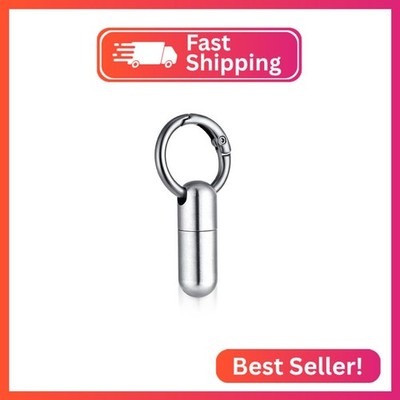Ptwola Small Pill Case Keychain Tiny Portable Carabiner Clip Pill Holder Bottle