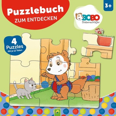Bobo Siebenschläfer Puzzlebuch: 4x12 Teile Entdecker-Puzzles ab 3 Jahren Kinder