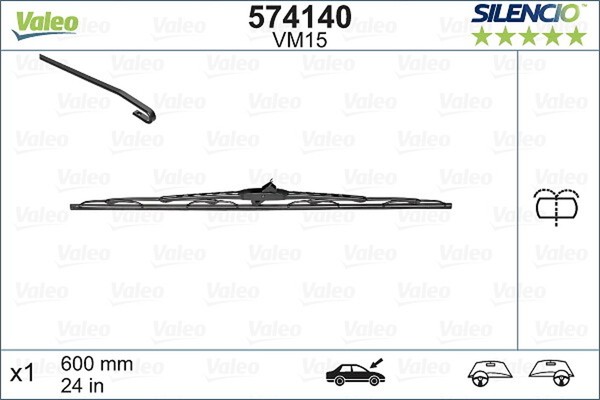 Wischblatt Scheibenwischer Silencio Conventional Single Valeo 574140 FüR Renault-image