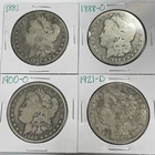 1881 1888-O 1900-O 1921-D Morgan Dollar Lot of 4