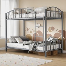 Metal Bunk Bed Twin Over Twin Bunkbeds Frame Sturdy Steel Bed for Kids Boys Girl