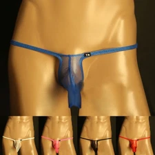 Unique Design Men's Lingerie Mesh Elephant Nose Pouch Briefs Thong Panties