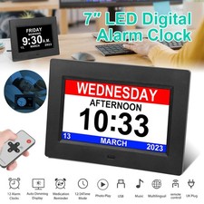 Digital Alarm Clock for Memory Loss Dementia Elderly Reminder Day Date Calender