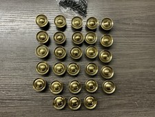 28 Vintage Keeler Antique Brass Bullseye Drawer Knobs Cabinet Pulls Handles 186