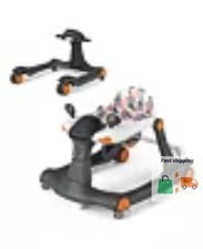 2-in-1 Baby Walker Foldable Activity Push Walker w/ Adjustable Height