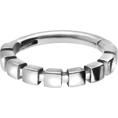 PIERCINGLINE  Piercing Ring Chirurgenstahl Segmentring Clicker BLOCK-DESIGN
