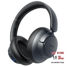 Upgraded Hybrid Active Noise Cancelling Headphones with Transparent Black
