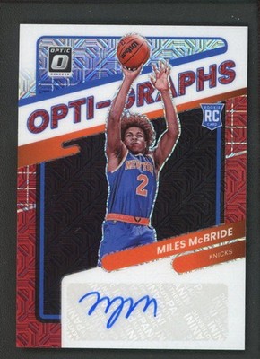 2021-22 MILES MCBRIDE AUTO PANINI DONRUSS OPTIC MOJO RED RC OPTI GRAPHS