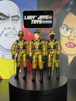 Gi Joe LadyJayeToys Gold Night Force Eagle Red Shadow Trooper Lanard Fox 3 Pack