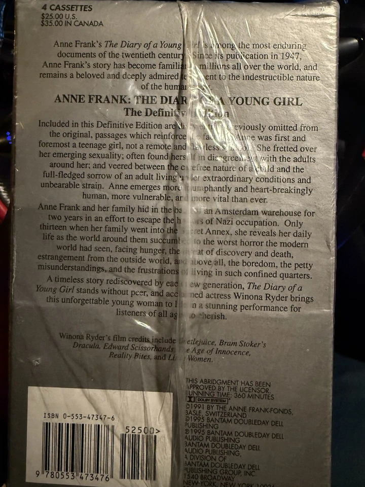 The Diary Of Anne Frank Audio Cassette Book - Image 2 of 3