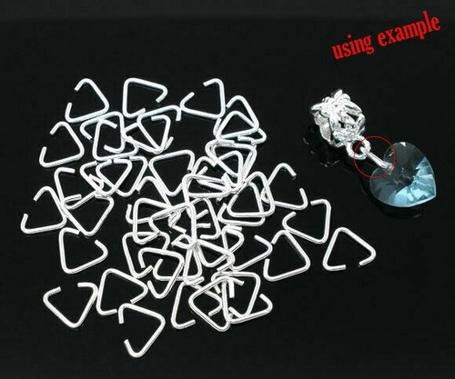 30 Silver Plated Pendant Pinch Bails Clasps Triangle Clip 8x6mm - 第 2/4 張圖片