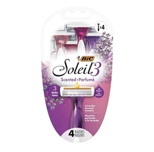 Bic Soleil Smooth Scented 4 Disposable Razors (3 Blades) Lavender Scented Handle