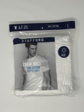 Stafford 4-Pack Men's Ultra Soft 100 Cotton Crew-Neck T-Shirt White Large