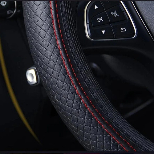 Leather Car Steering Wheel Cover Anti-Slip Universal Protector 37/38cm 15inch UK