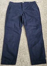 NWT Gap Downtown Khaki Pants Womens Size 8 Petite Stretch Navy Mid Rise Ankle