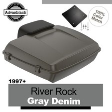 River Rock Gray Denim Razor Pack Trunk Luggage Pad Fits 97+ Harley/Softail