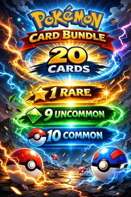 Pokémon Mixed Card Set Bundle. 20 Cards Per Bundle. Guaranteed Rare Card.