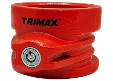 Trimax TFW80HD Heavy Duty Solid Steel 5th Wheel King Pin Trailer Lock - Red