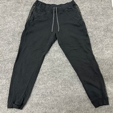Nike Joggers Mens Size Large Black Cotton Blend Tapered Logo Tape Sweatpants