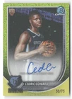 CEDRIC COWARD 2025-26 BOWMAN CHROME YELLOW MOJO REFRACTOR ROOKIE AUTO /75 Q0014