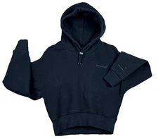 The Arrivals NYC Crop Hoodie Pullover Heavyweight Black Women's Size XS