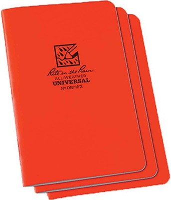 Rite in the Rain 3 Pack Weatherproof Notebook 48 Pages Blaze Orange 4.625 x 7