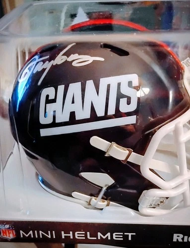Lawrence Taylor Signed 1981-1999 Throwback New York Giants Speed Mini Helmet JSA