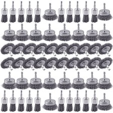 Rocaris 60 Pack Carbon Steel Wire Wheel Brush Set with 1/4-Inch Hex Shank