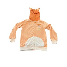 Bluey Bingo Girls Zip Up Hoodie Orange Costume Ears Size 8 Sweatshirt