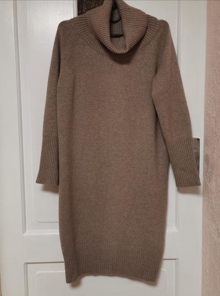 Women Rene Lezard Dress Beige Wool 40 / L / 48