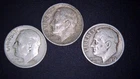 Rosevelt Dimes Lot of 3  1952 PSD  90% Silver